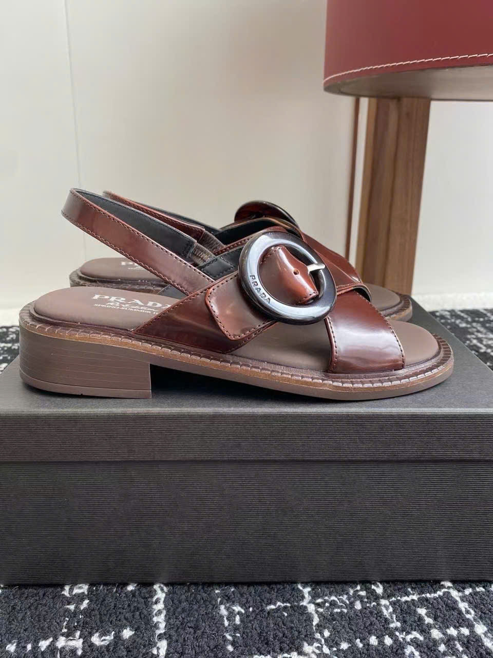 (1:1 replica) Prada Leather Women s Sandals New Arrivals