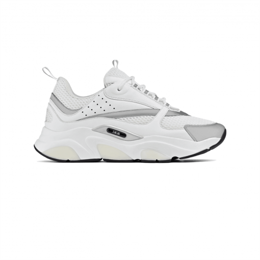 (1:1 replica) DIOR B22 SNEAKERS WHITE TECHNICAL MESH WITH WHITE AND SILVER-TONE CALFSKIN DO002