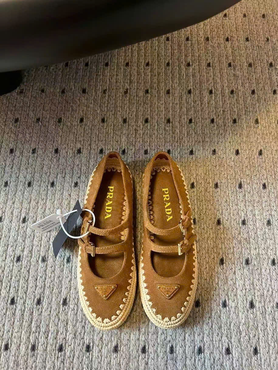 (1:1 replica) Prada Marry Jane Suede Leather Women s Shoes