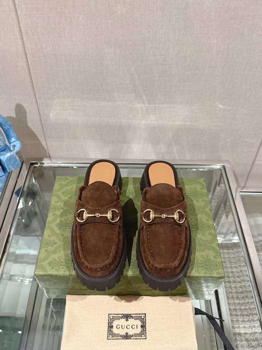 (1:1 replica) Gucci Horsebit Open Back Women s Shoes