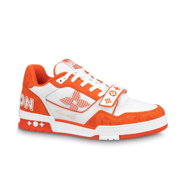 (1:1 replica) LOUIS VUITTON TRAINER MONOGRAM DENIM ORANGE LVS012