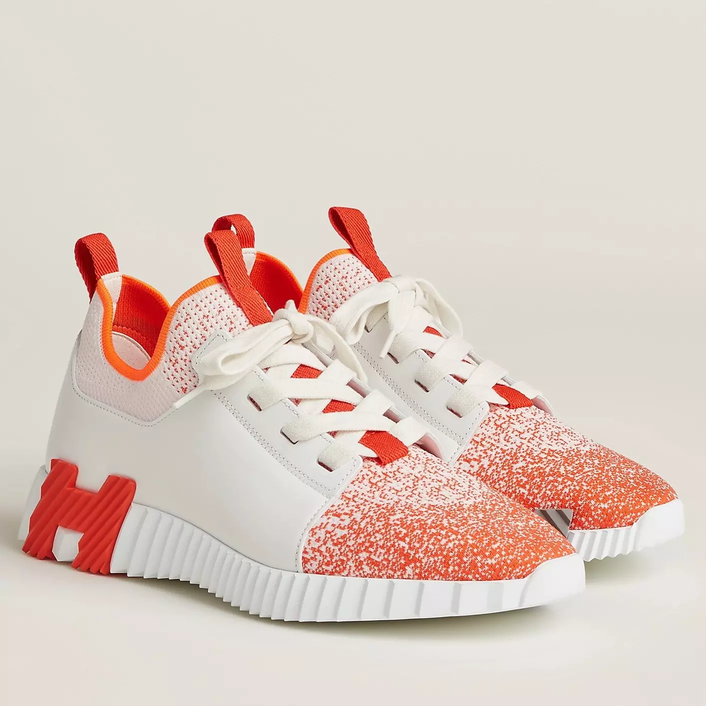 (1:1 replica) Hermes Men s Depart Sneakers in Orange Gradient Knit HM028