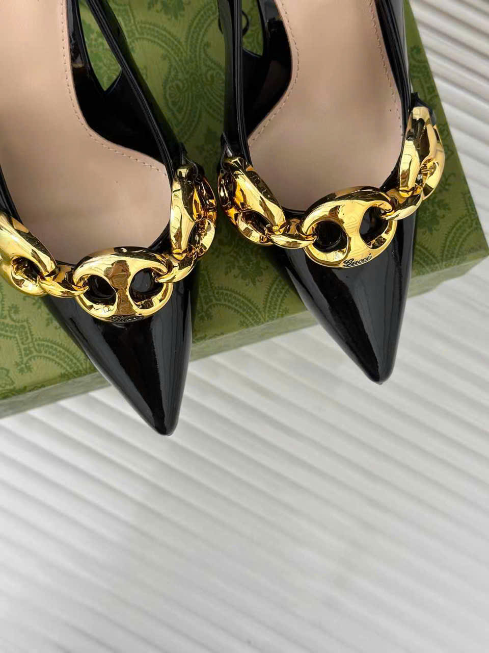 (1:1 replica) Gucci Slingback Women s Shoes 9cm