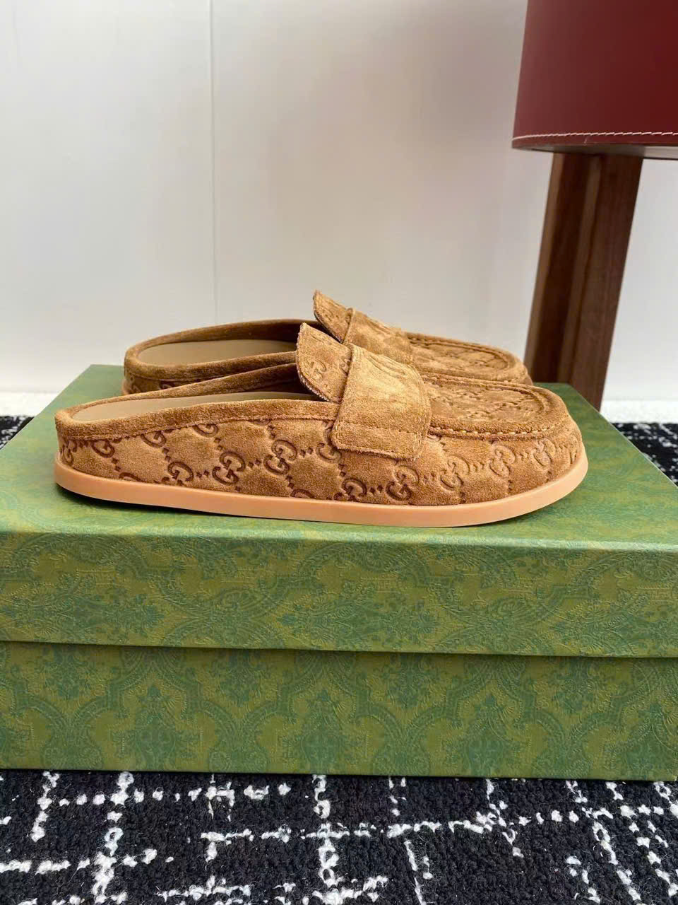(1:1 replica) Gucci GG Logo Women s Open Back Shoes