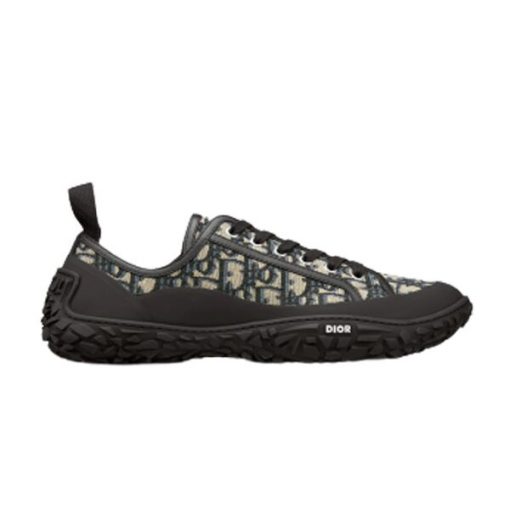 (1:1 replica) DIORIZON DERBY SHOE BEIGE AND BLACK DIOR OBLIQUE JACQUARD AND BLACK RUBBER DO090