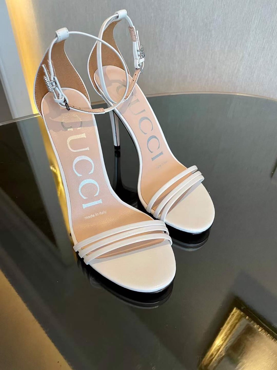 (1:1 replica) Gucci GG Logo Women s Sandal 10cm