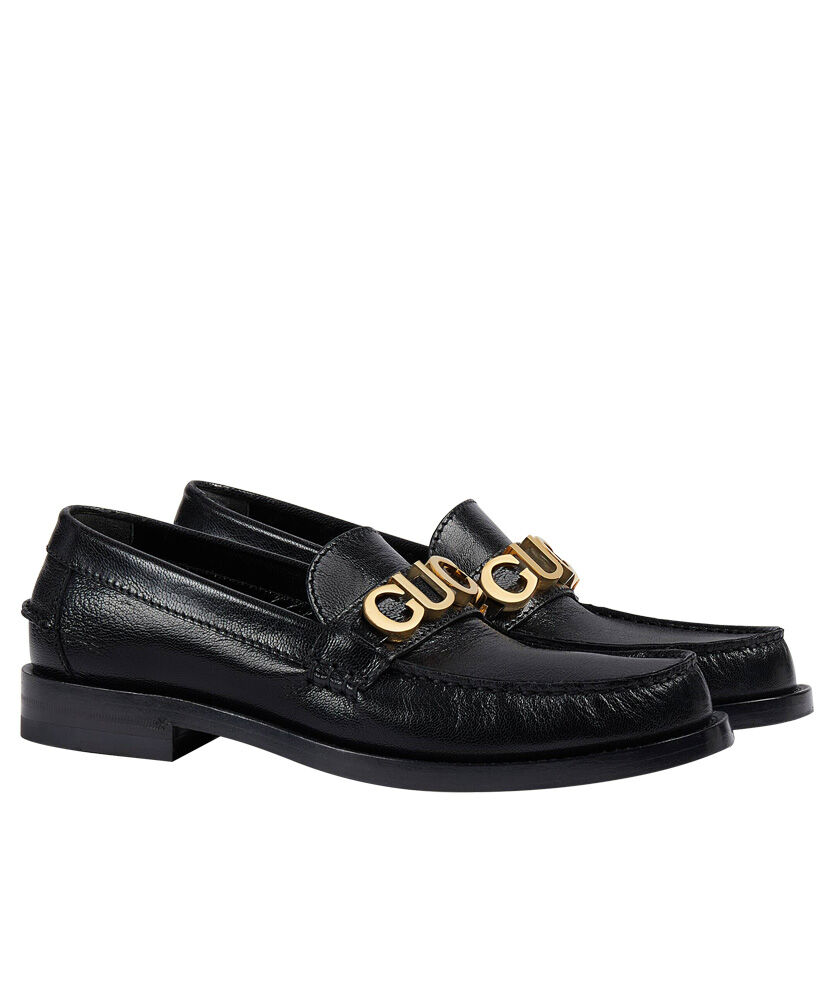 (1:1 replica) Gucci Women s Gucci Leather Loafer Black