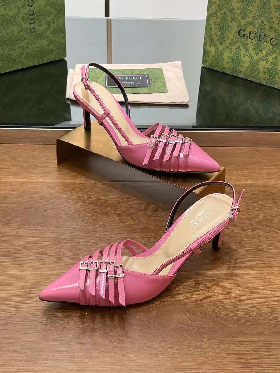 (1:1 replica) Gucci Leather Slingback Women s Shoes 6.5cm News
