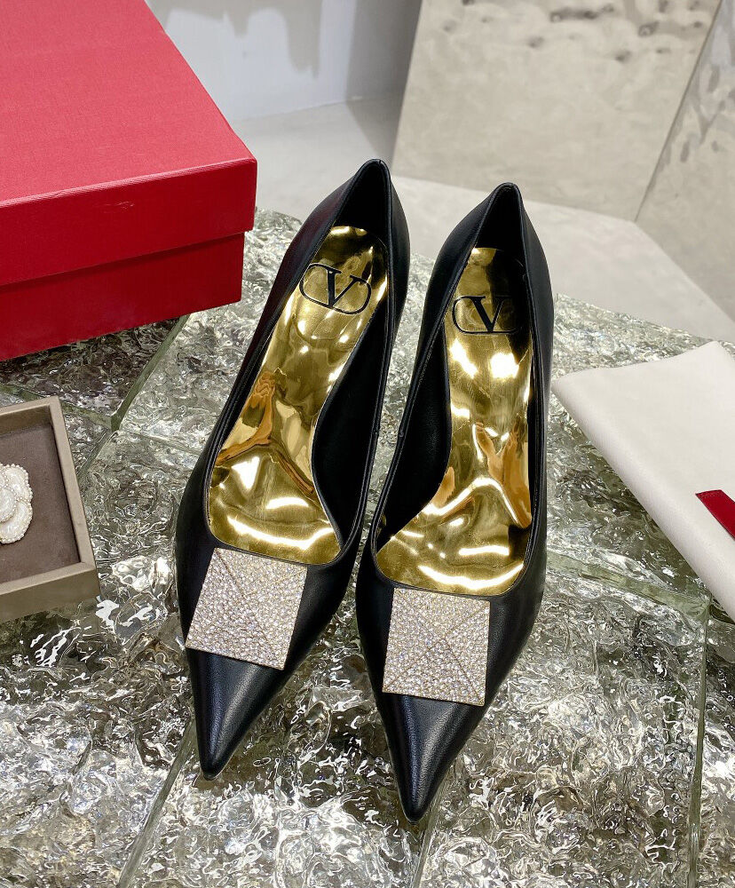 (1:1 replica) Valentino Garavani One Stud Pump With Crystals 100MM
