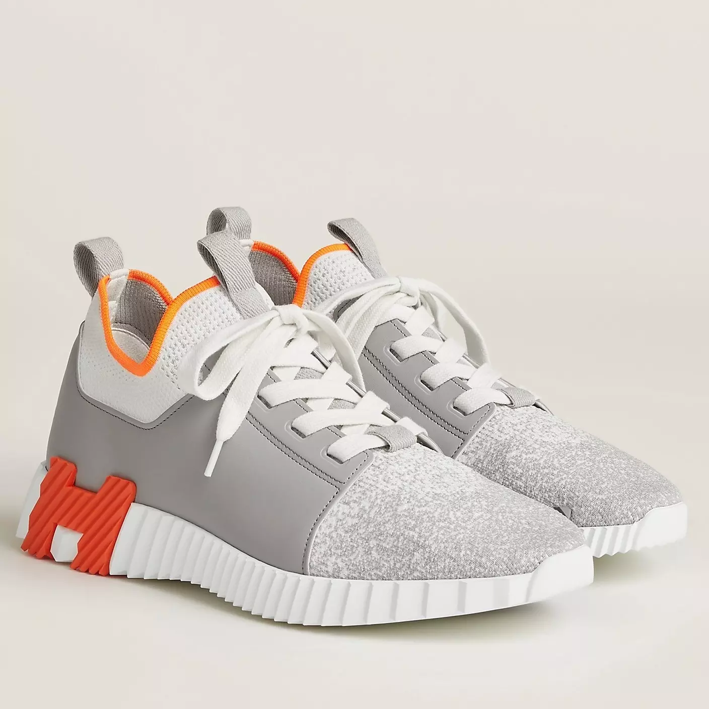 (1:1 replica) Hermes Men s Depart Sneakers in Grey Gradient Knit HM029