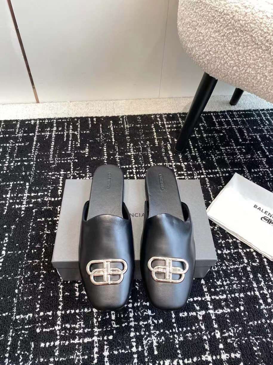 (1:1 replica) Balenciaga Cozy Unisex Mules Leather
