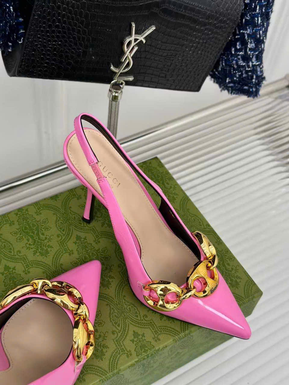 (1:1 replica) Gucci Slingback Women s Shoes 9cm