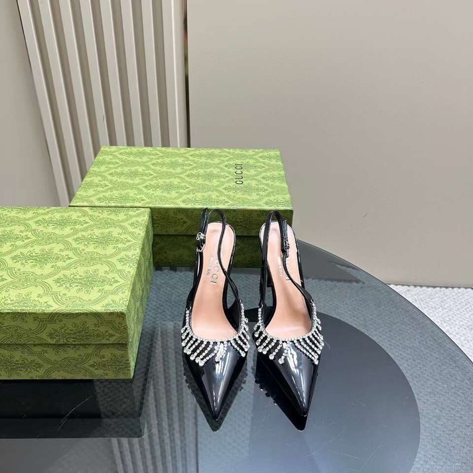 (1:1 replica) Gucci Slingback Women s Shoes 10.5cm