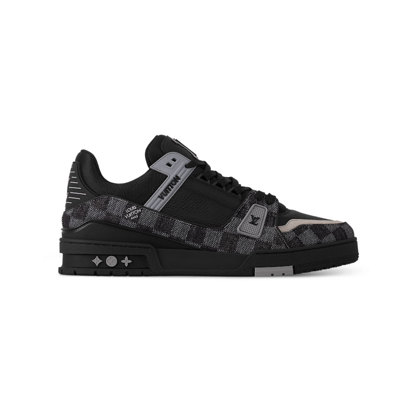 (1:1 replica) Louis Vuitton LV Trainer Damier Denim Black Sneaker LVS209