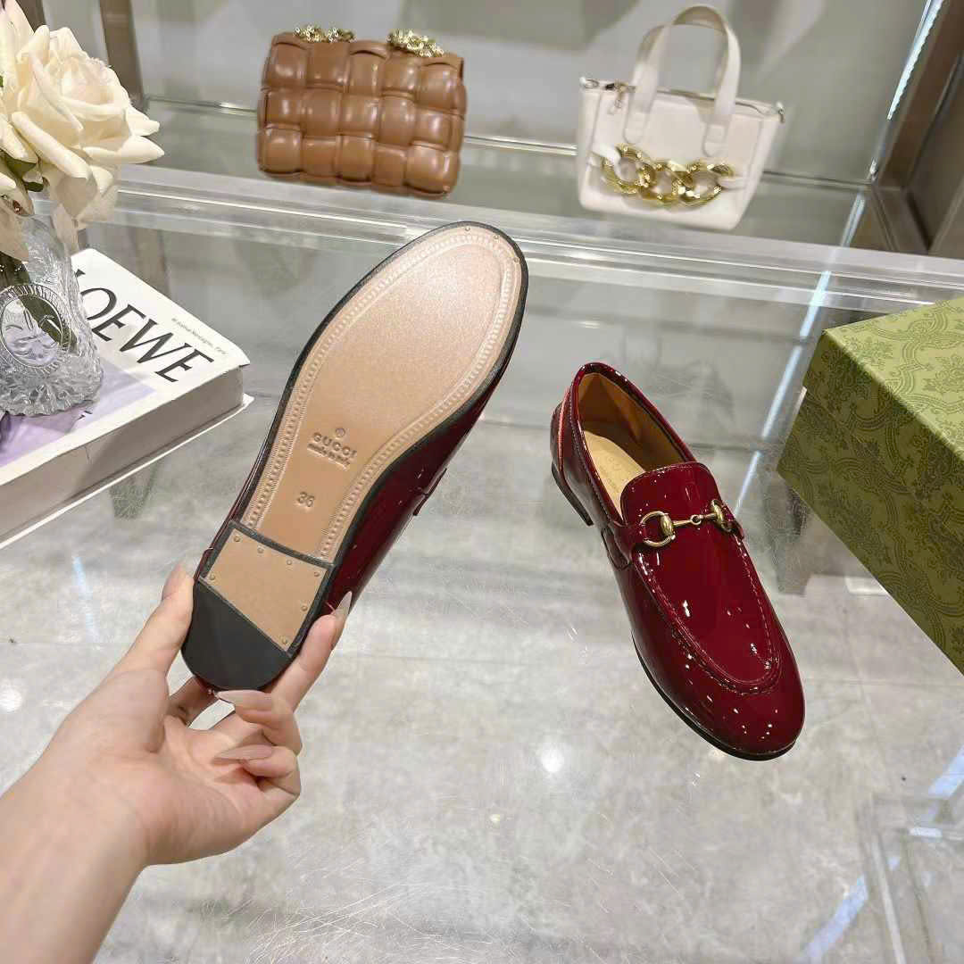 (1:1 replica) Gucci Horsebit Leather Women s Loafer Shoes