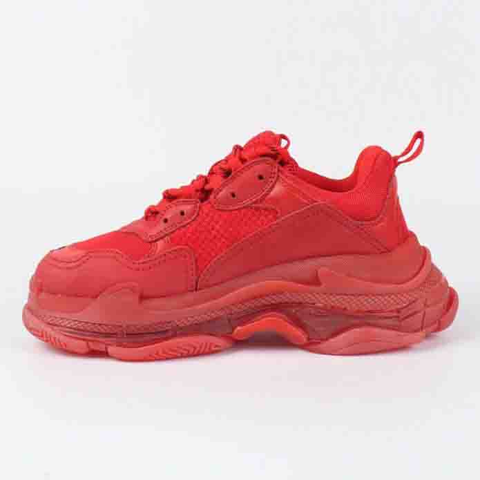 (1:1 replica) Balenciaga Triple S Clear Sole Trainers Sneakers in Red