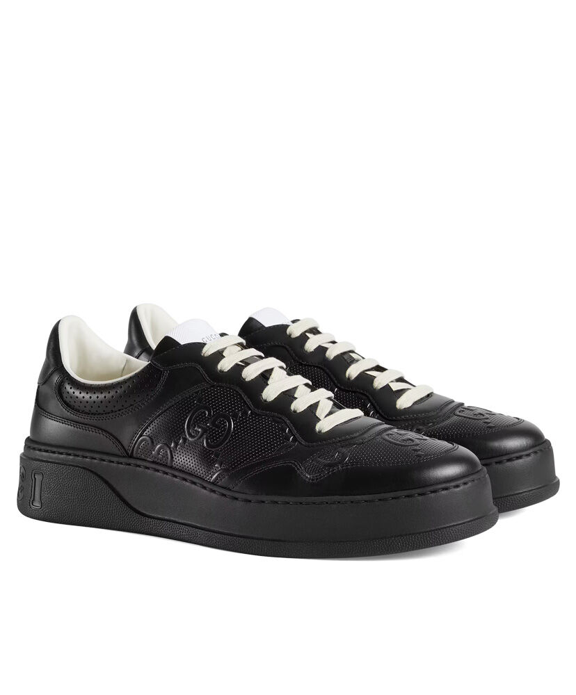 (1:1 replica) Gucci Unisex GG embossed sneaker Black