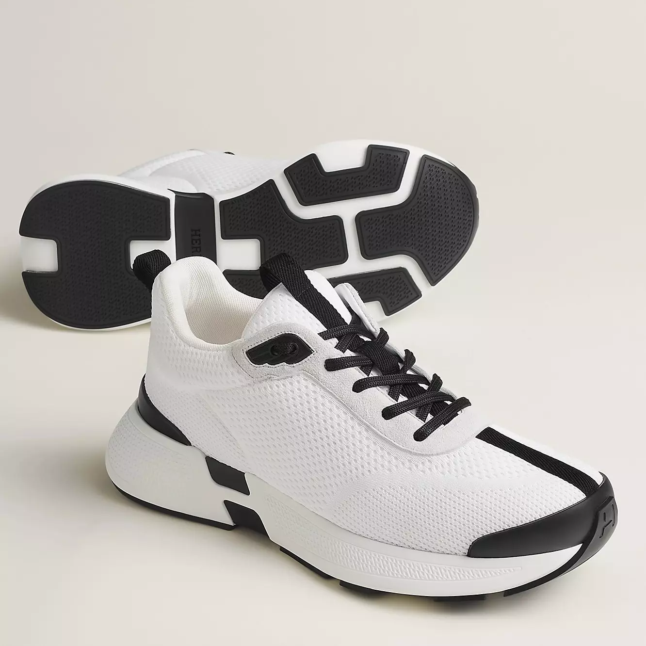(1:1 replica) Hermes Heros Sneakers in White Technical Knit HM002