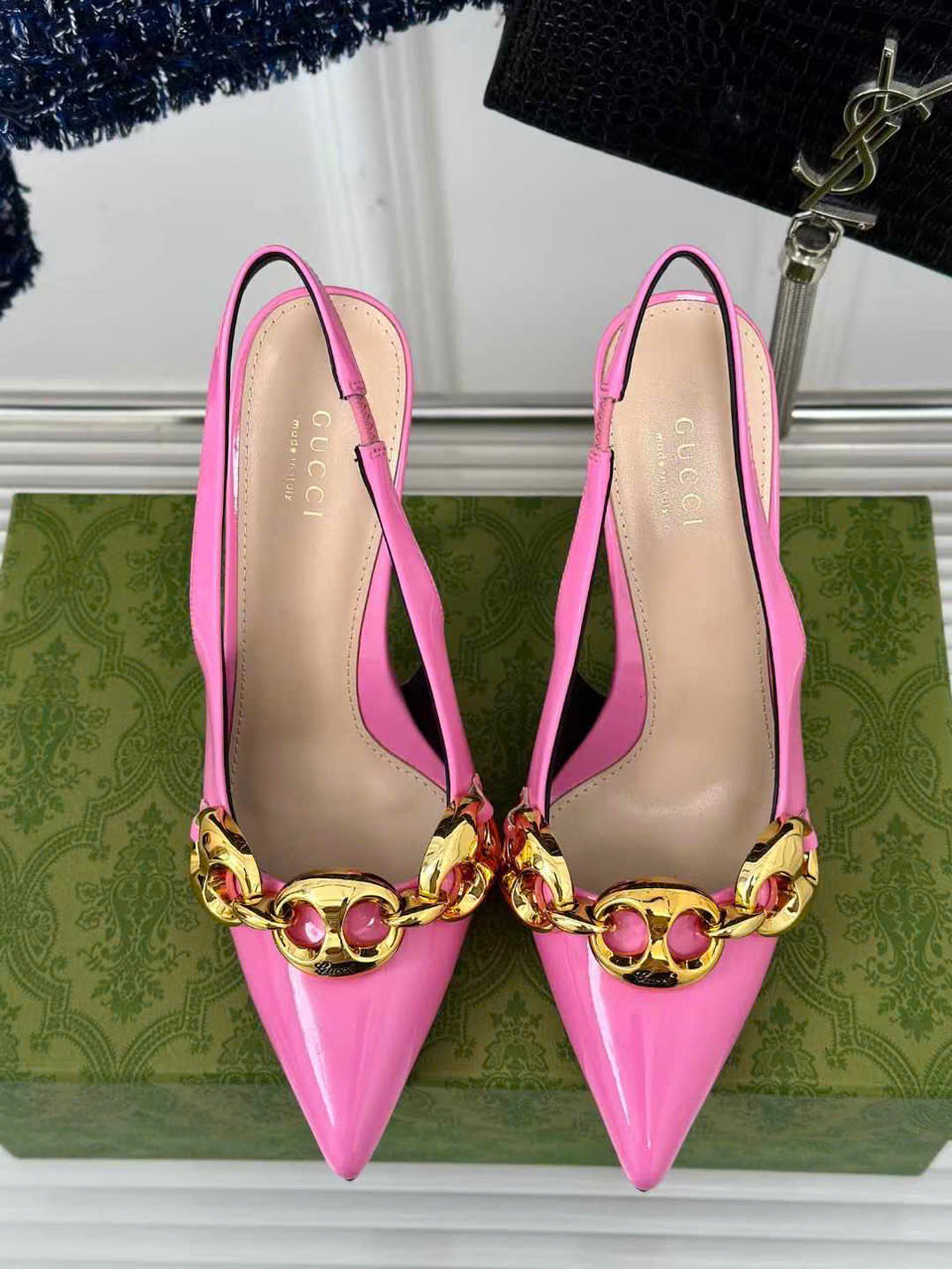 (1:1 replica) Gucci Slingback Women s Shoes 9cm