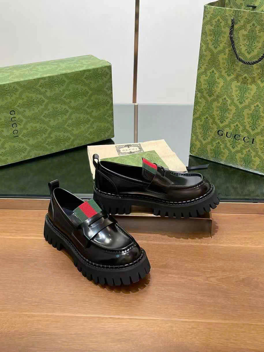(1:1 replica) Gucci Leather Loafers Shoes
