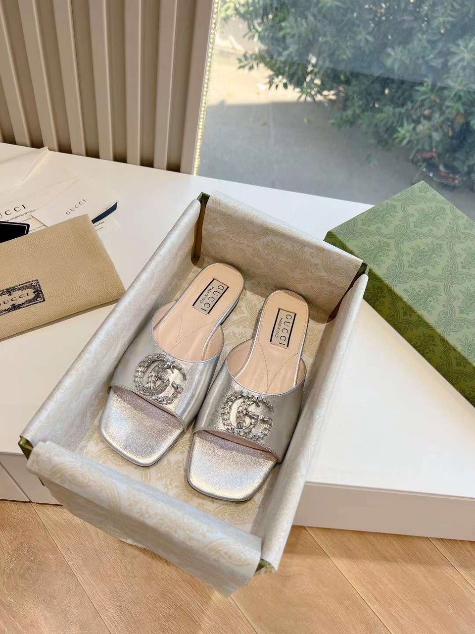 (1:1 replica) Gucci GG Slide Women s Sandal