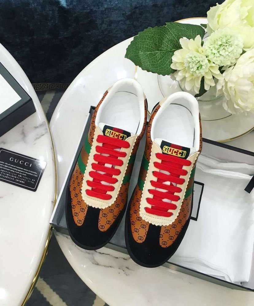 (1:1 replica) Gucci Women s Gucci-Dapper Dan G74 sneaker 536877 Coffee