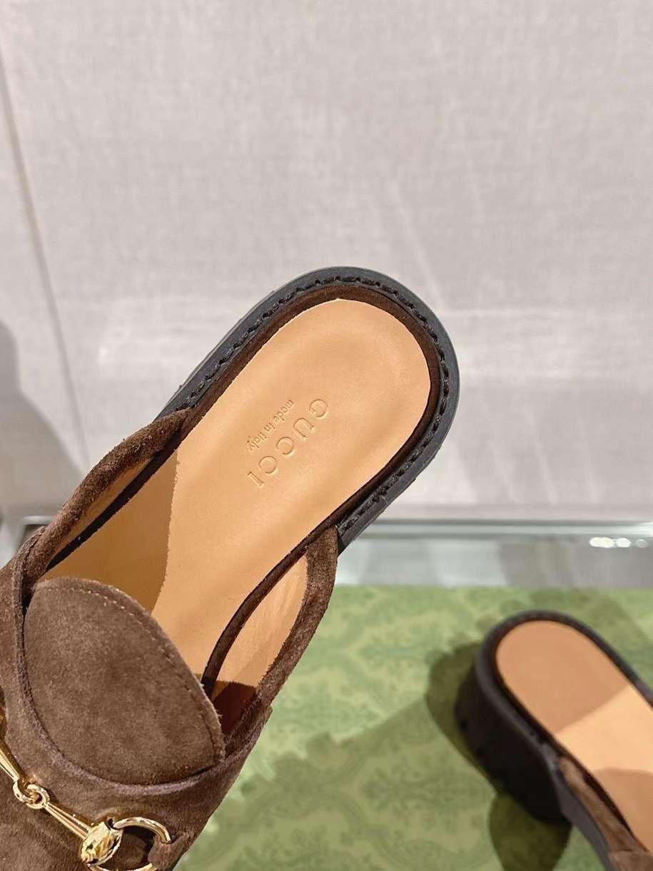 (1:1 replica) Gucci Horsebit Open Back Women s Shoes