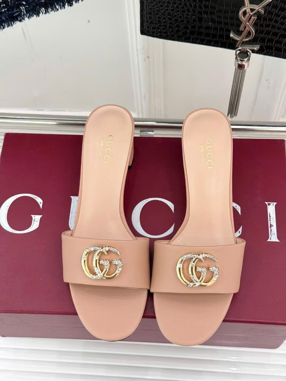 (1:1 replica) Gucci GG Women s Clogged Sandal 5cm