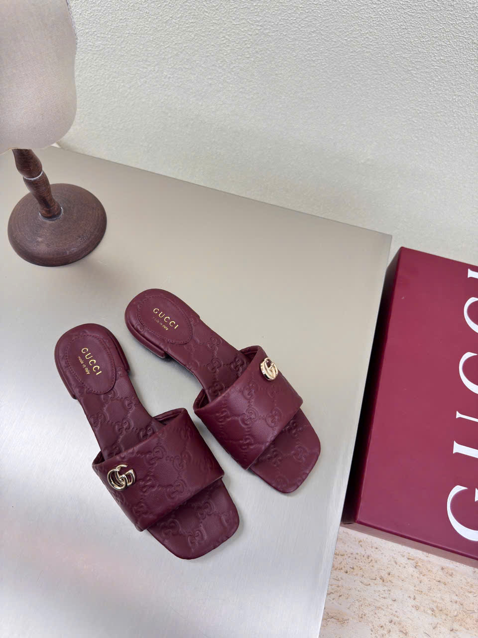 (1:1 replica) Gucci GG Marmont Slide Sandals