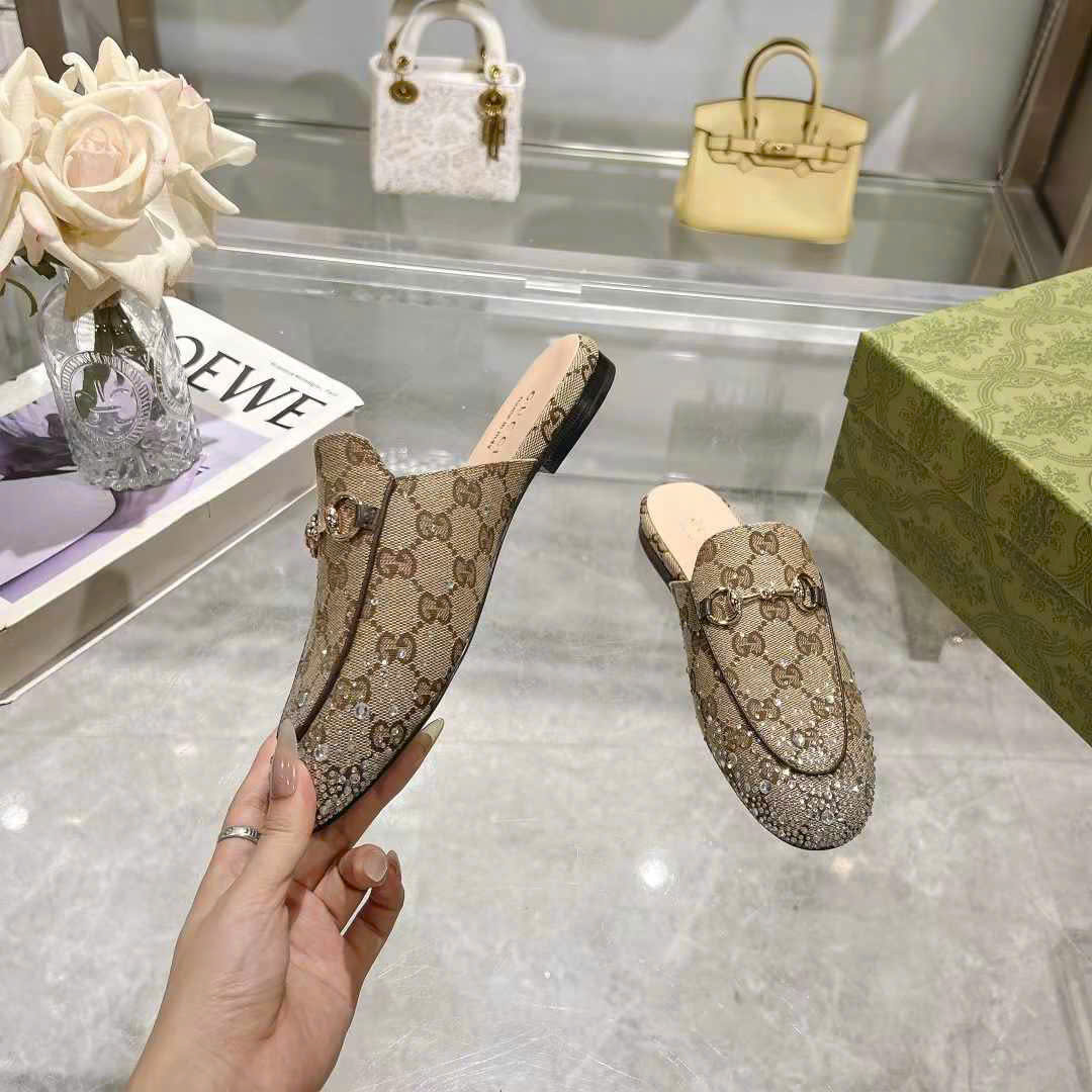 (1:1 replica) Gucci Horsebit Open Back Shoes