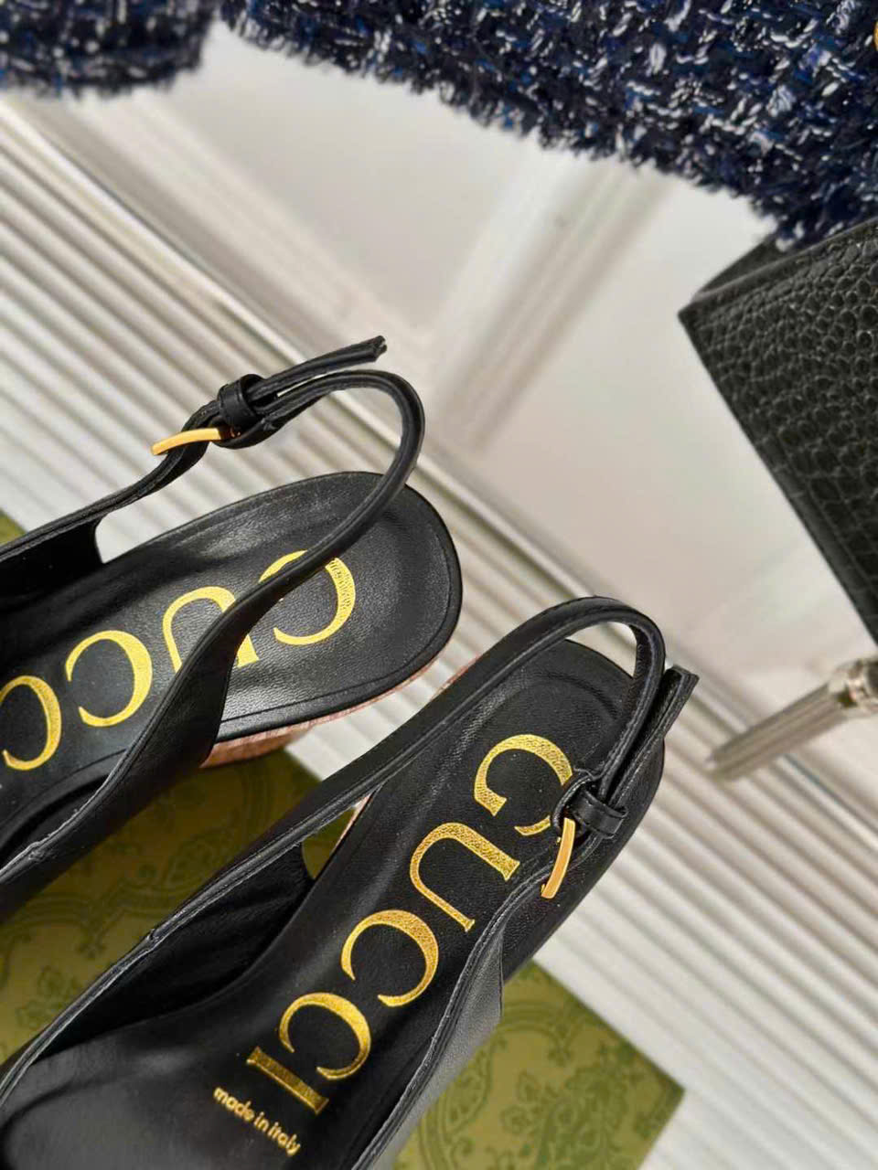 (1:1 replica) Gucci Wedge Women s Sandal 12cm