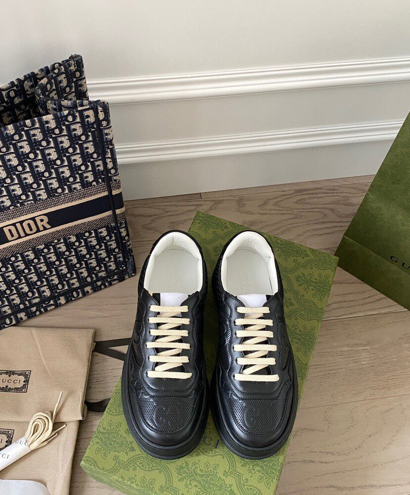(1:1 replica) Gucci Unisex GG embossed sneaker Black