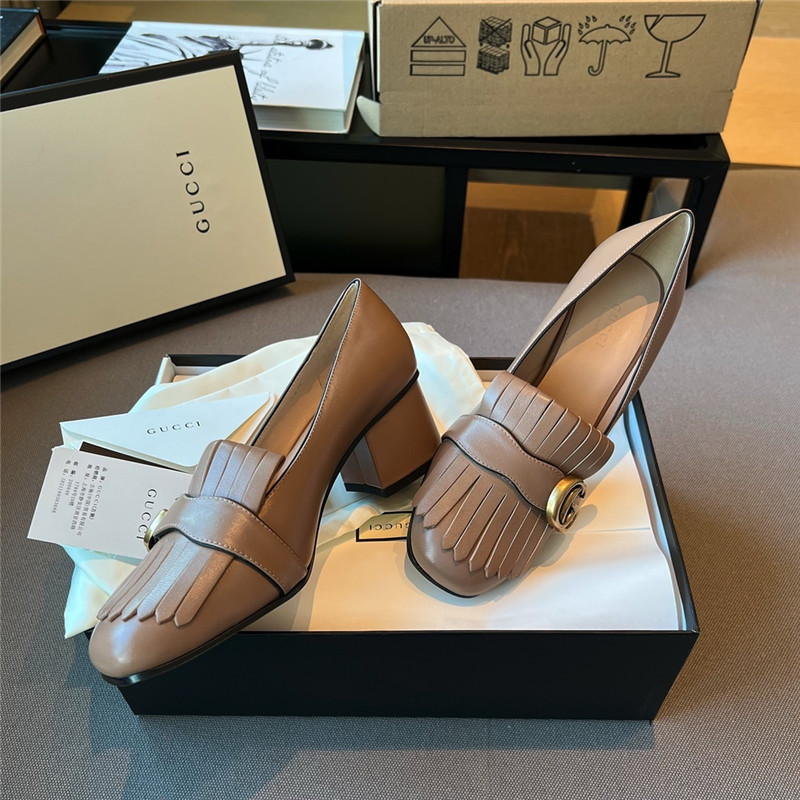 (1:1 replica) Gucci Chunky Heel Tassel Shoes