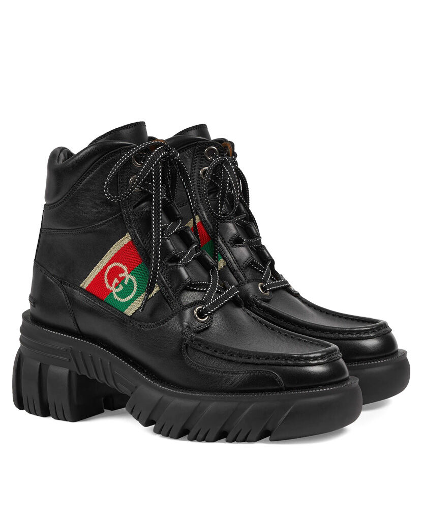 (1:1 replica) Gucci Women s Ankle Boot With Interlocking G 663594 Black