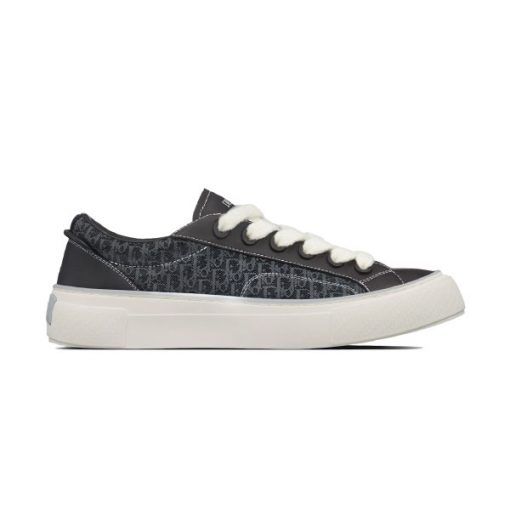 (1:1 replica) DIOR B33 SNEAKER BLACK SMOOTH CALFSKIN AND DIOR OBLIQUE JACQUARD DO129