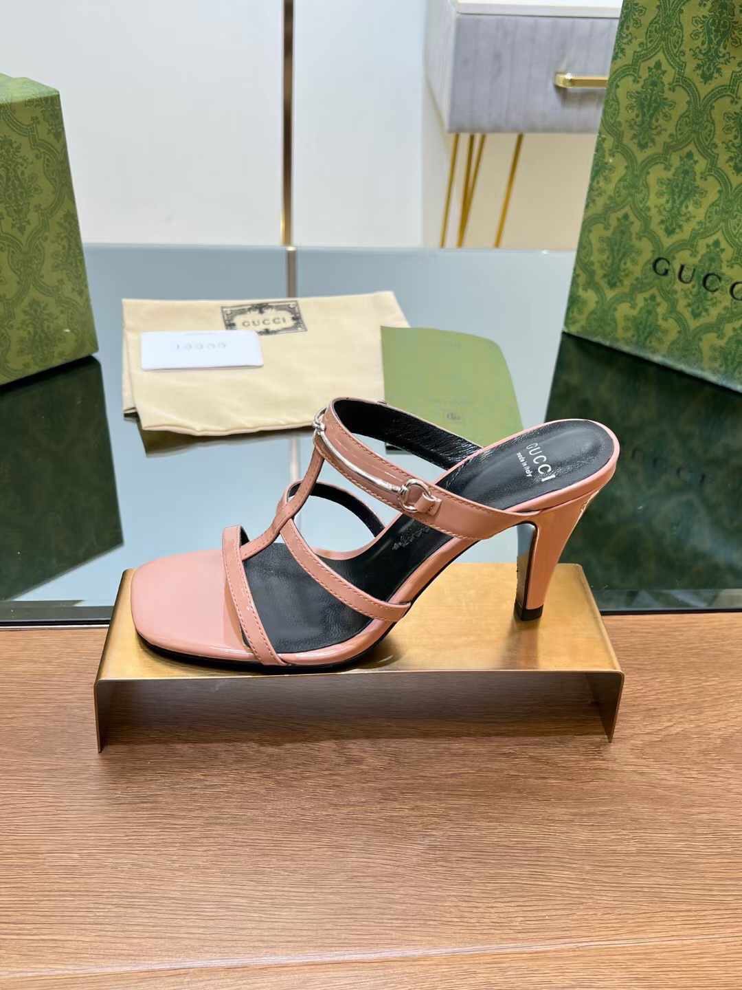 (1:1 replica) Gucci Horsebit Women s Sandal 9.5cm