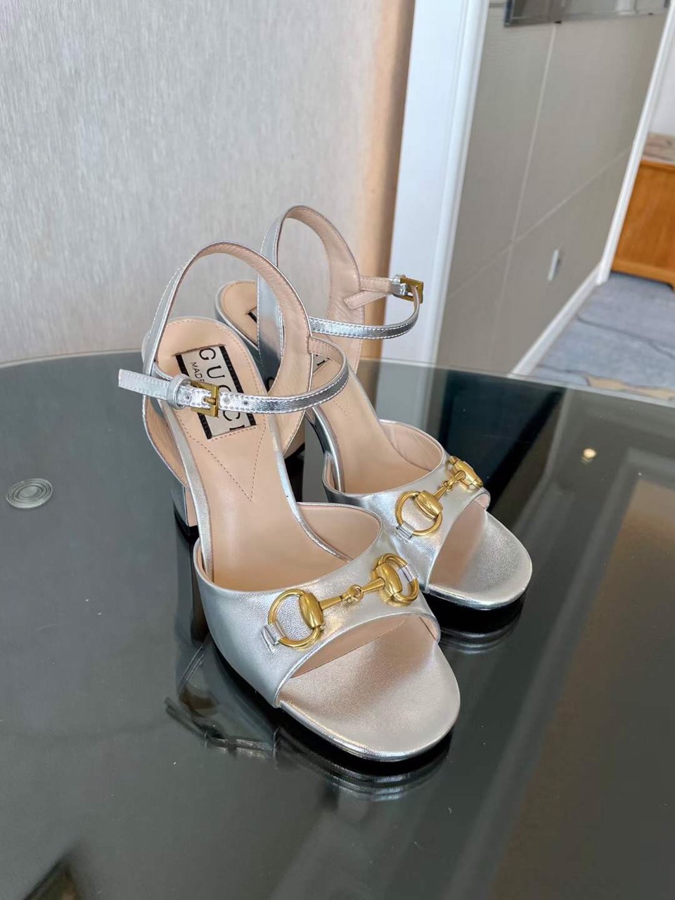 (1:1 replica) Gucci Horsebit Women s Sandal 8.5cm