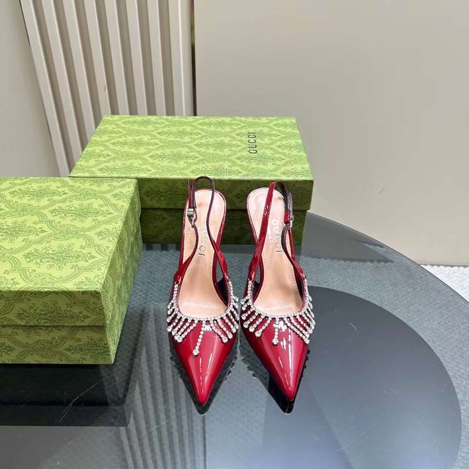 (1:1 replica) Gucci Slingback Women s Shoes 10.5cm