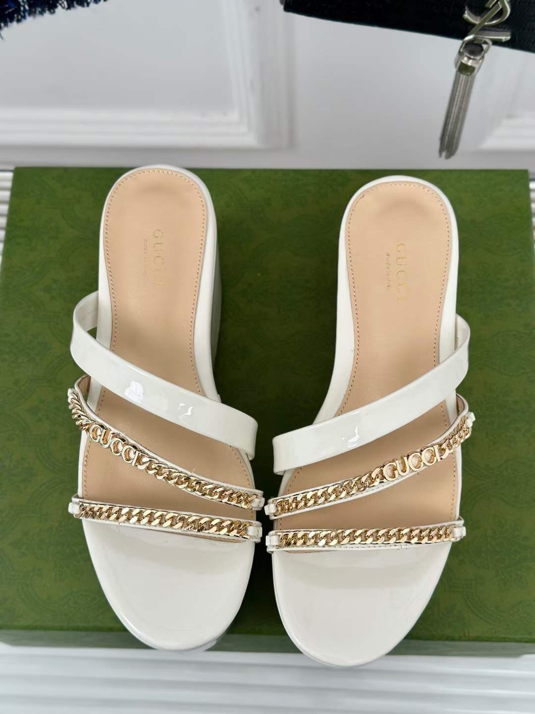 (1:1 replica) Gucci Wedges Women s Sandal 7cm