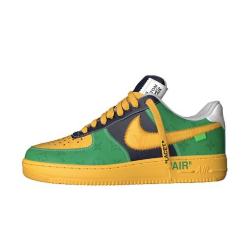 (1:1 replica) LOUIS VUITTON X NIKE AIR FORCE 1 LOW-TOP SNEAKERS IN YELLOW AND GREEN LVS119