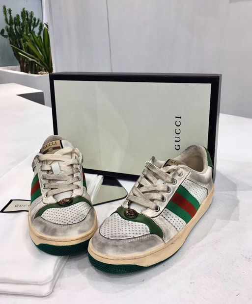 (1:1 replica) Gucci Women s Screener leather sneaker 546163 Green