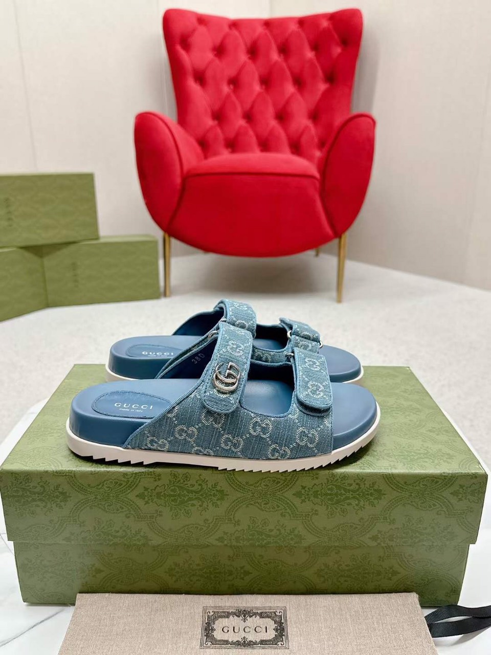 (1:1 replica) Gucci GG Women s Sandal Slides