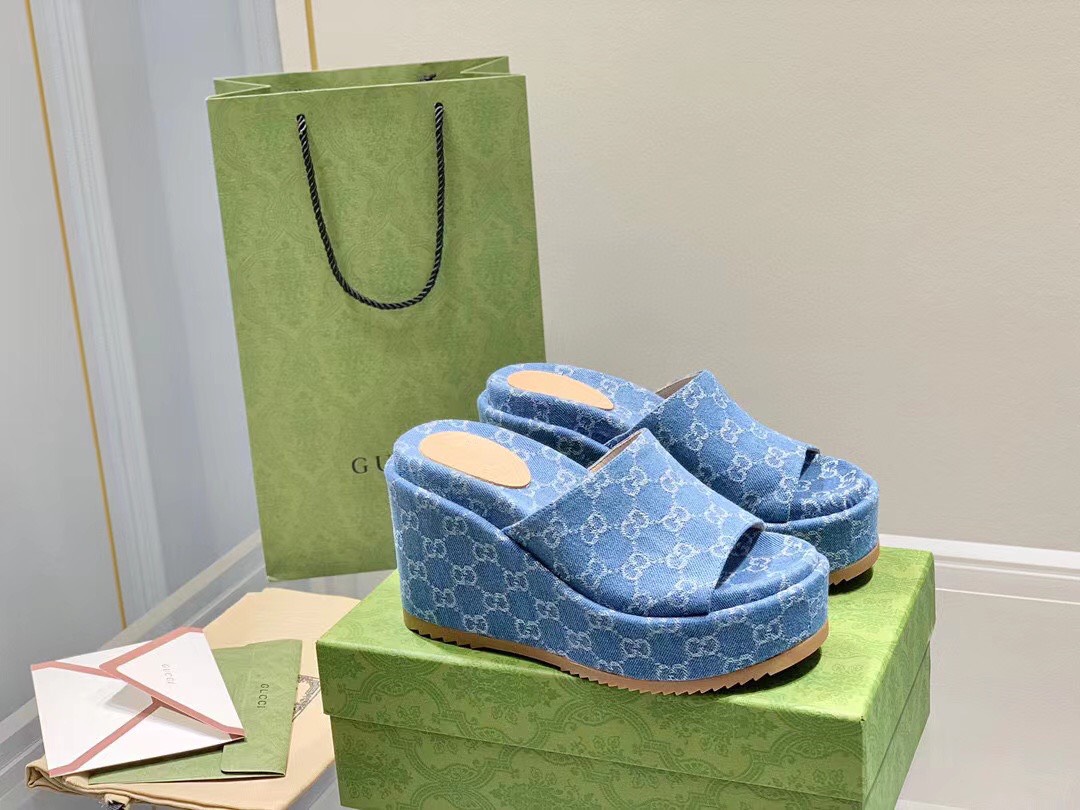(1:1 replica) Gucci Canvas Slide Sandal Women s