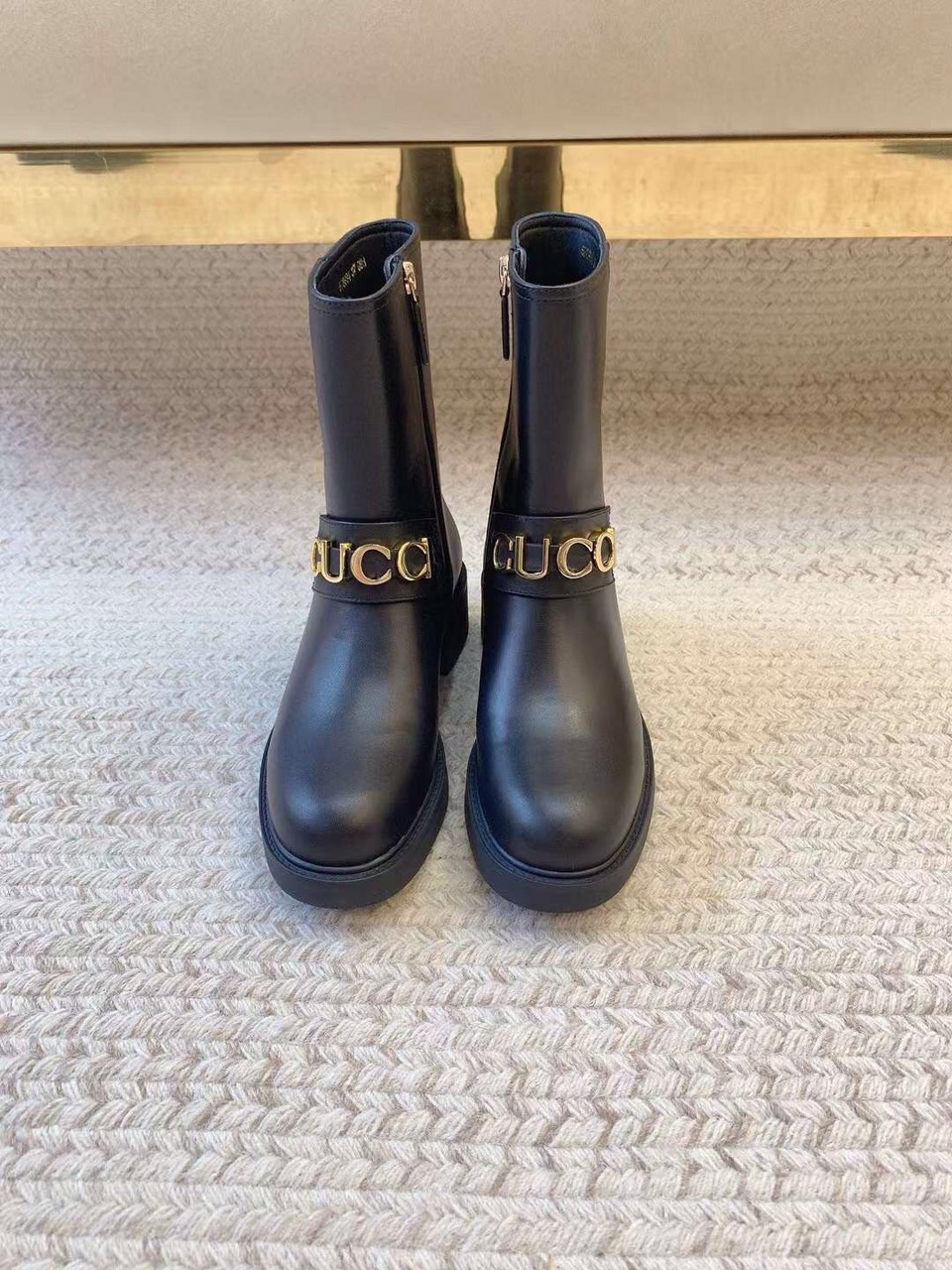 (1:1 replica) Gucci Leather Women s Ankle Boots
