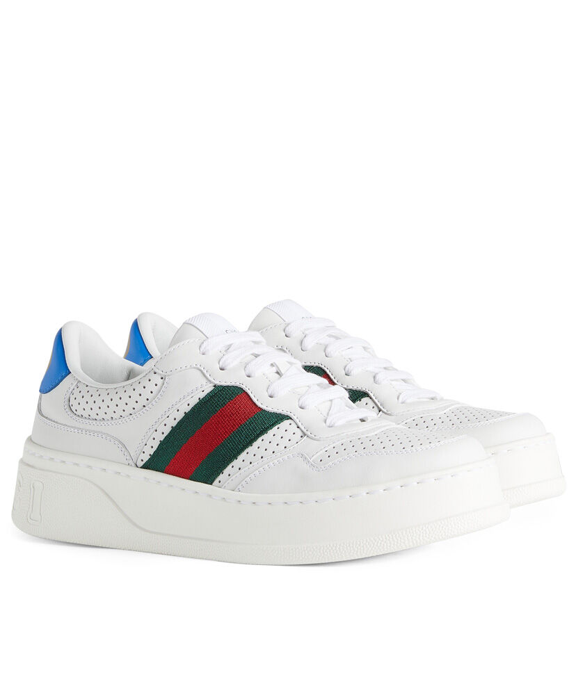 (1:1 replica) Gucci Unisex Sneaker With Web White