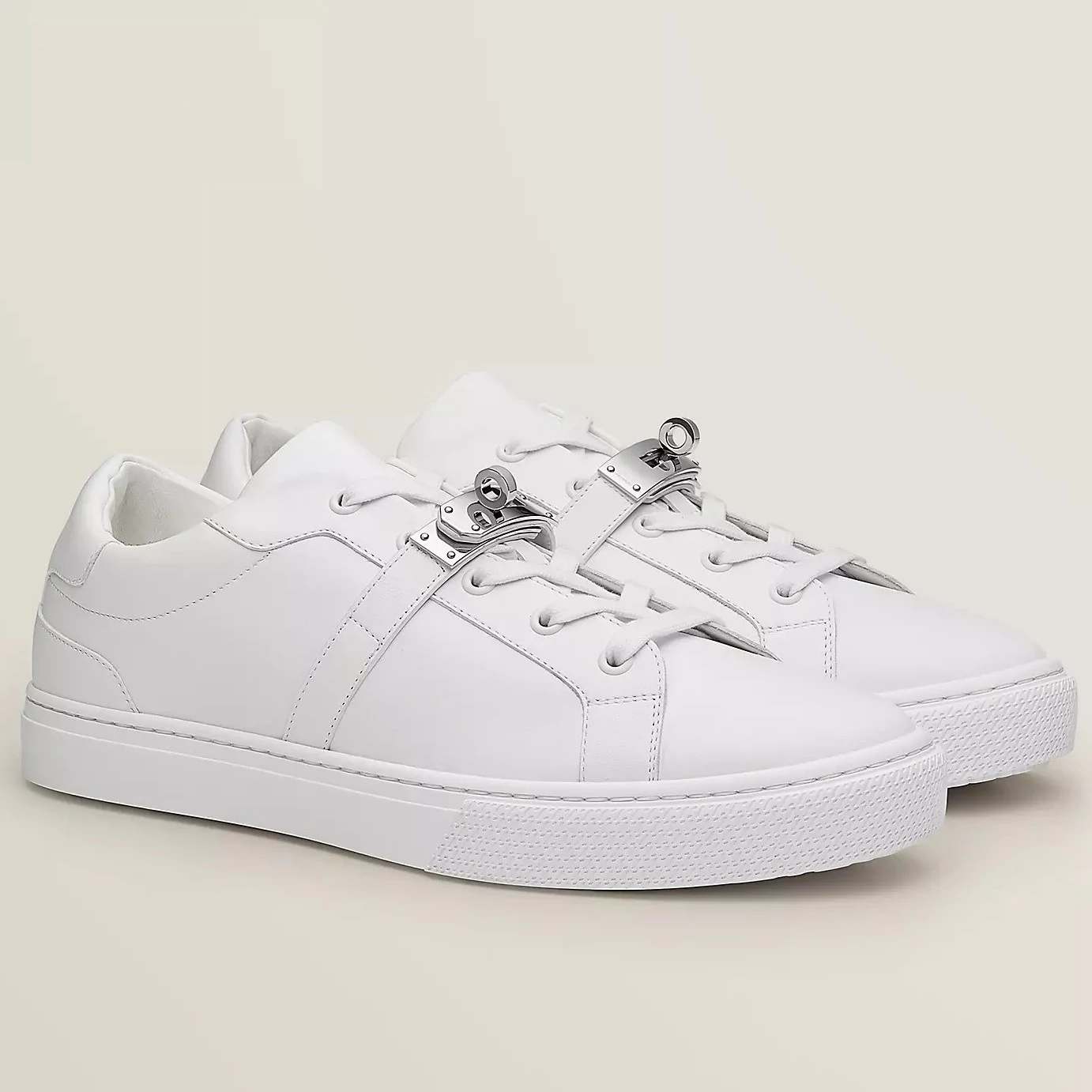 (1:1 replica) Hermes Women s Day Sneakers in White Leather HM065