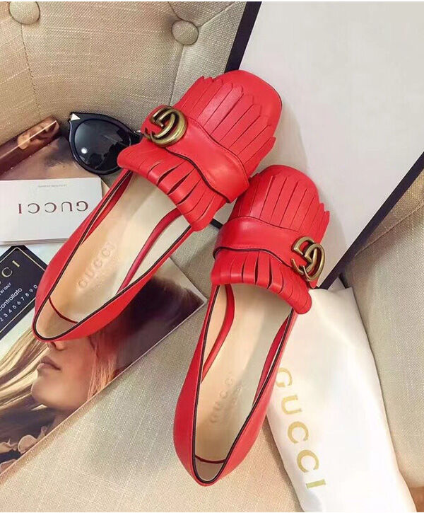 (1:1 replica) Gucci Leather mid-heel pump 408208