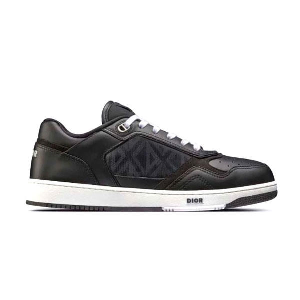 (1:1 replica) DIOR B27 LOW-TOP SNEAKER BLACK SMOOTH CALFSKIN AND CD DIAMOND CANVAS DO141