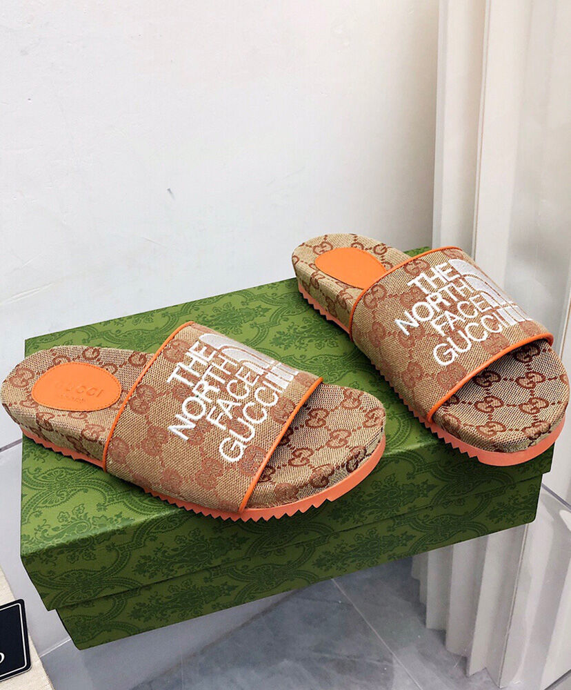 (1:1 replica) Gucci x The North Face Women s Slippers Orange