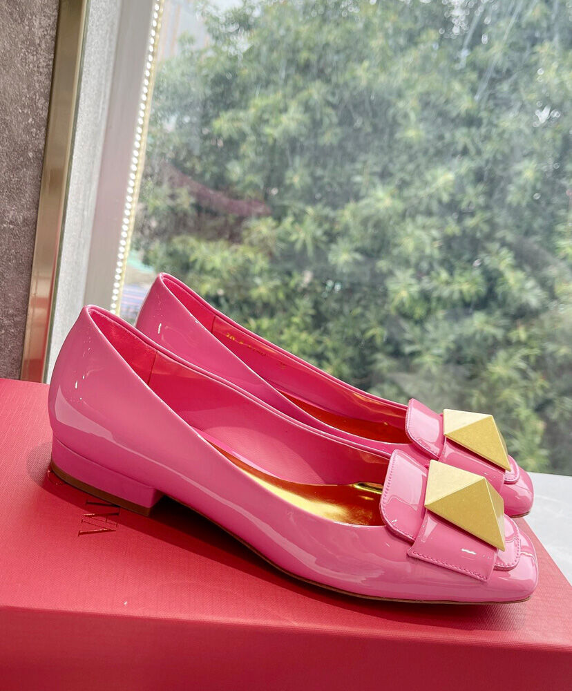(1:1 replica) Valentino Garavani one Stud Patent Leather Ballet Flats